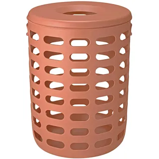 blomus Wäschesammler -KORIE- | Wäschekorb 90 L mit Deckel | Großer Wäschebehälter 40Ø x 54H cm | Farbe Amber Brown