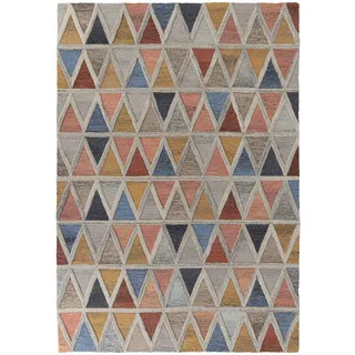 Wollteppich FLAIR RUGS "Moretz" Teppiche Gr. B/L: 200 cm x 290 cm, 10 mm, 1 St., bunt (multi) Esszimmerteppiche 100% Wolle, geometrisches Muster, mehrfarbig, fußbodenheizungsgeeignet