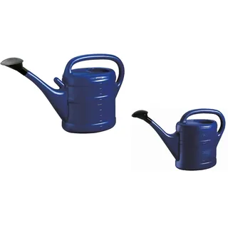 Gießkannen Set 10L + 5L BLAU + 1x BILDMAGNET! Blumenkanne Kunststoff, Gießkanne groß & klein für Garten & Zimmerpflanzen Gieskannen Giesskanne 10 & 5 L Liter Watering Can Gieskannen10Liter