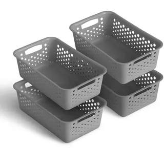 ProHome Aufbewahrungskorb 2L mit Griffen 25 x 16 x 8 cm schwarz