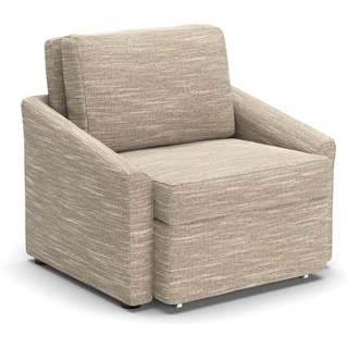 Relax Box Sessel, Boxspring Sofa mit Schlaffunktion : 108 x 96 x86 cm Beige-braun Maße: 108 x 96 x86 cm Farbe: Beige-braun