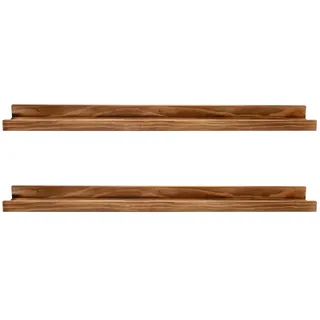 AZSKY Schwebendes Wandregal aus Holz, 61 cm, Bilderregal, Wandmontage, Kinderzimmer, Bücherregal, Gewürzregal, Badezimmer, Aufbewahrungsregale, Display-Organizer, 2er-Set