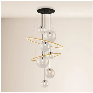 s.luce Galaxy 8-flg. 80 cm rund gold/glas