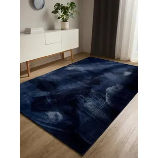 benuta Furry Fellteppich 160 x 230 cm Dunkelblau