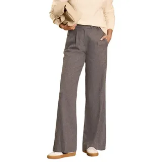 Love & Roses Palazzohose Love & Roses Flanellhose mit weitem Bein (1-tlg) grau 40 (GB: 12)