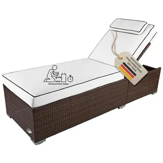RS Trade Verona High Sonnenliege 200 x 70 x 12 cm Braun