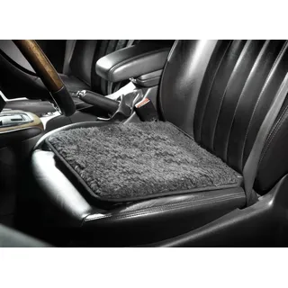 K. & N. Schurwolle Sitzkissen Auto-Sitzkissen Stuhlkissen Kissen aus Schurwolle, anthrazit, Made in Germany grau