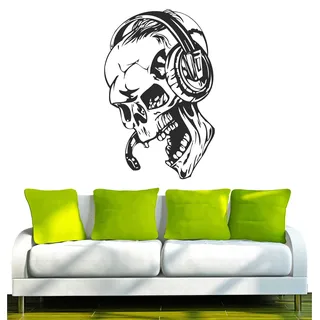 Indigos UG - Wandtattoo Wohnzimmer - Wandaufkleber DJ Musik 40x 26 cm schwarz w931 - Aufkleber Kinderzimmer Schlafzimmer Küche Badezimmer Büro Dekoration