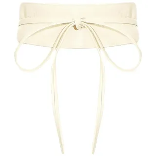 malito – Damen Taillengürtel aus 100% weichem Echtleder – Onesize Bindegürtel mit verstellbarem Taillenband – breiter Wickelgürtel mit Schleife – Hüftgürtel G100 (Beige) - Einheitsgröße