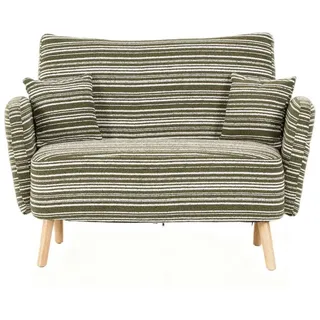 BlingBin Sessel Loungesessel Einzelsessel, Polstersessel mit Holzbeinen & Seitentasche (Fernsehsessel, 1-St., mit superbequemen Armlehnen, Armlehnenkissen und Aufbewahrungstasche), Zweisitzer-Sofa,komfortables modernes Sofa für kleine Räume, Wohnungen grün 121 cm x 87 cm x 81.5 cm