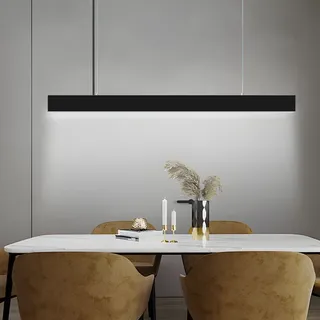 ZMH LED Pendelleuchte Esstisch Hängelampe Wohnzimmer Schwarz Esstischlampe Dimmbar mit Fernbedienung Modern Design Hängeleuchte Höhenverstellbar... - Schwarz