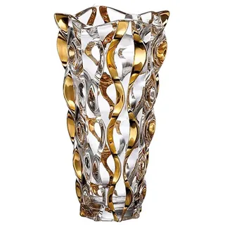 Puremagics Handbemalte goldene Vase, 27,9 cm hoch, Blumenvase, Dekoration für Zuhause, Esstisch, Wohnzimmer, Büro, Hochzeit, Urlaub, Party, handgefertigte dekorative Blumenvasen