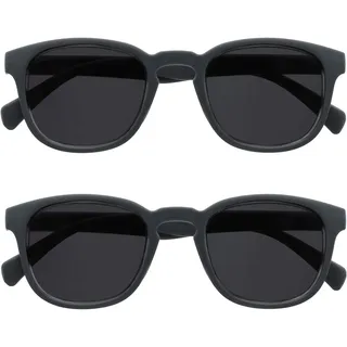 OPULIZE Pop Sonnen Leser Brille 2er Pack Keck Rund Matt Rahmen Federscharniere Kratzfeste Getönte Linse UV400-Schutz Herren Damen SS2-7 +3.50