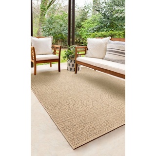 Teppich the carpet Kansas - robuster In- und Outdoor Teppich, the carpet, Outdoor, Indoor, Jute, Garten, Terrasse, Balkon beige 140 cm x 200 cm