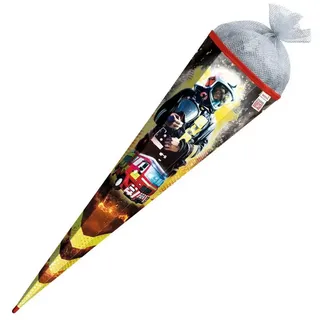 ROTH Schultüte Feuerwehrmann 85cm, Folie - Silbertüll