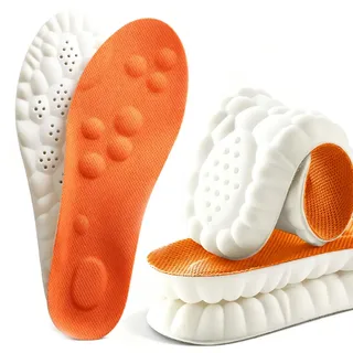 Stepz Entlastungssohlen mit Massageeffekt, Stepz Einlegesohlen, Plantarfasziitis Einlagen mit FußGewöLbeunterstüTzung, Orthopädische Einlagen für Damen und Herren 2 Paar (Orange, 37)