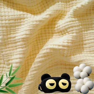 Alpenfaser Musselin Decke, Premium Muslin Blanket 150 x 200 cm, 100% Cotton Musselin Decke Erwachsene, Soft Lightweight Summer Blanket, Sofa Throw, Couch Blankets,All Seasons (Gelb,150x200cm)