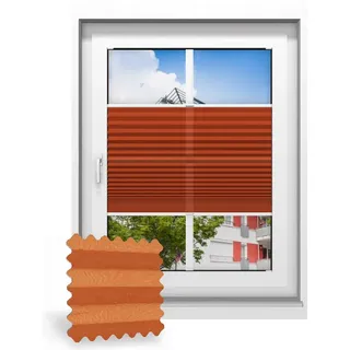 Plissee nach Maß, Sommerorange (crush) 113060, 30 x 75 cm, Plissee individuell maßangefertigt