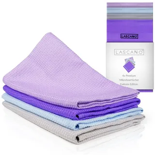 Lascano Geschirrtücher Mikrofaser Exklusiv Mikrofasertuch (Exklusiv, 4-tlg., 4er Set, Streifenfreie Allzweck Mikrofasertücher)