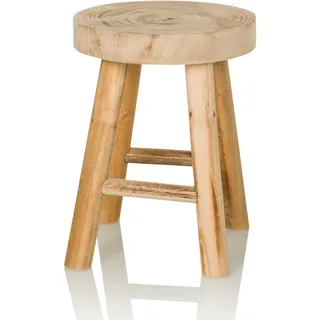 hjh living Sitzhocker RUSTIKO W Holz ohne Armlehnen