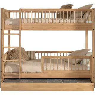Home Affaire Etagenbett HOME AFFAIRE "Eiche massiv, Made in Europe, langlebige Qualität", braun (eiche natur geölt, eiche natur geölt, eiche natur geölt), B:104,9cm H:175,4cm L:207,5cm, Etagenbetten, Etagenbett, 2 Lattenroste, wahlweise mit oder ohne Bettschublade und 