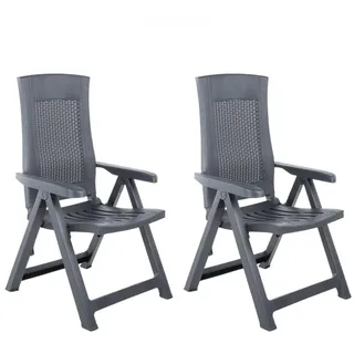 vidaXL Verstellbare Gartenstühle 59 x 67 x 106 cm anthrazit 2 St. klappbar 48761