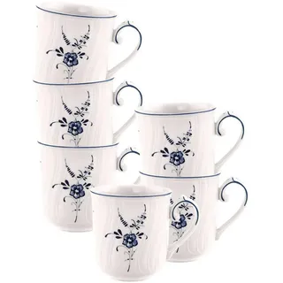 Villeroy & Boch Kaffeebecher, Weiß, Blau, Keramik, Rund, Kaffee & Tee, Tassen, Kaffeebecher