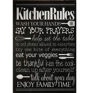 Schatzmix Kitchen Rules Wand Retro Eisen Poster Malerei Plaque Blech Vintage Dekoration Handwerk Für Cafe Bar Garage H Blechschild, 20x30 cm
