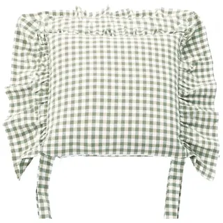 Diwzbyn Sitzkissen Stuhlkissen mit Bindebändern und abnehmbarem Bezug, 45 × 45 cm, Rutschfeste Sitzauflage für Küchen- und Esszimmerstühle grün