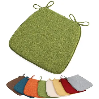 PLCIVSA Stuhlkissen Halbrund 38×35/40×38/42×40cm Leinen Sitzpolster mit Memory-Schaum Sitzauflage Sitzpolster rutschfest Waschbare Abnehmbar,für Indoor/Outdoor,Küche,Büro(A2,1pc:45x42cm/18x16.5in)