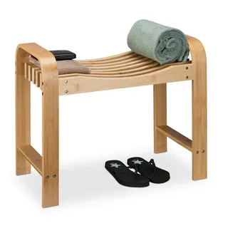 relaxdays Badhocker mit Griffen (1 St) braun