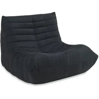 [en.casa] Bodensessel Kodsø Mikrofaser 75 x 90 x 100 cm Schwarz