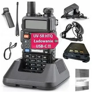 Baofeng UV-5R HTQ USB-C Walkie-talkie Walkie Talkie, Schwarz