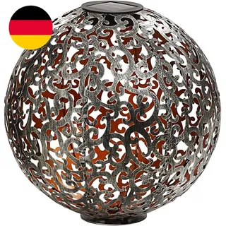 Dehner Solarkugel Luanda, Ø 30 Cm, Metall, Silber/Kupfer