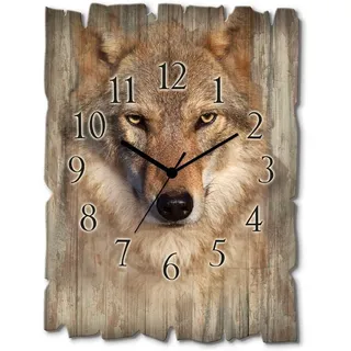 ARTland Wolf 30,0 Quarz Wanduhr braun