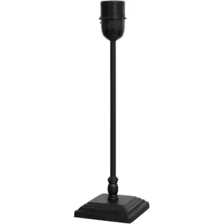 Lampenfuß Schwarz matt für Tischlampe  H34cm Landhaus E27 Metall eckiger Sockel