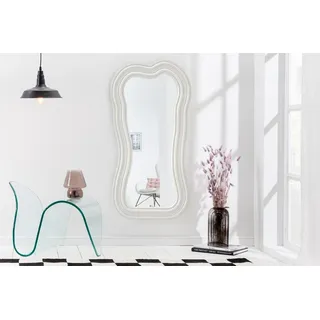 riess-ambiente Wandspiegel ALICE II 100cm weiß - Kunststoff, Ganzkörper, asymmetrisch, abstrakt (Einzelartikel, 1-St), Spiegel mit 3D-Design - ideal für Flur, Ankleide, Garderobe & Eingang weiß