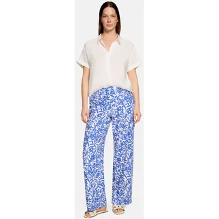 Betty Barclay Leinenhose Relaxed Fit Blau/Weiß 48