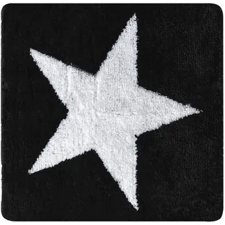 Ridder Badematte Star schwarz, Höhe 55 mm, 100% Polyester-Microfaser grau|weiß 50 cm x 1.8 cm x 55 mm