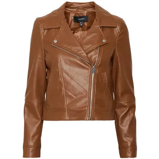 VERO MODA Damen VMBELLA Annabel Short Coated Jacket NOO Jacke, Cognac, XL - XL