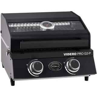 Gasgrill BBQ-Portable VIDERO PRO G2-P 50mbar mit 2 Haupt-Brennern aus Edelstahl (je 2,2 kW)
