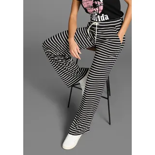 KangaROOS Jerseyhose gestreift Schwarz/Weiß 46