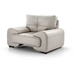 Beautysofa Relaxsessel Omega Kunstleder Sessel Modern Wohnzimmersesel beige