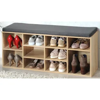 KESPER Schuhschrank mit Sitzkissen, - Sonoma Eiche