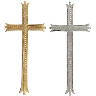 Wiedemann Verzierornament Kreuz groß, Wachs, Gold, 10 x 4 cm
