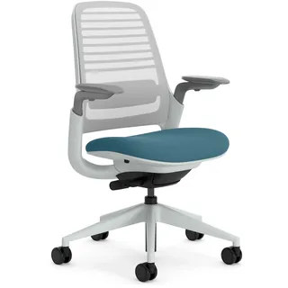 Steelcase Ergonomischer Bürostuhl: Series 1, Lumbalstütze, Dunkelgrün | 4D-Armlehnen, Universalrollen, Premium-Materialien, bis 150 kg und 190 cm, sitzkomfort