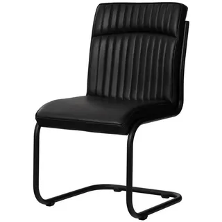 MASSIVMOEBEL24.DE Freischwinger Leder schwarz