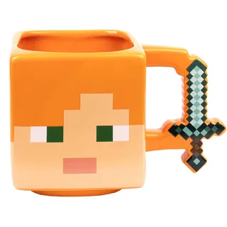 Minecraft - Keramiktasse - 650 ml Fassungsvermögen - Alex Tasse - Neuheit Tasse - Kaffeetasse - Merchandise Spiel 3D Spielware