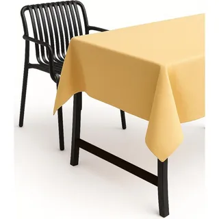 texpot Tischdecke Lotuseffekt Leinenoptik Bügelfrei Fleckschutz wasserabweißend (1-tlg) gelb Rund | 180 cm x 180 cm