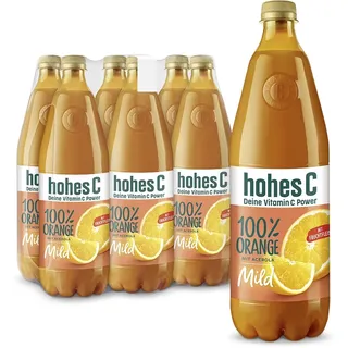 hohes C Milde Orange mit zartem Fruchtfleisch (6 x 1l), 100% Saft, Orangensaft, Vitamin C, ohne Zuckerzusatz laut Gesetz, weniger Säure, vegan